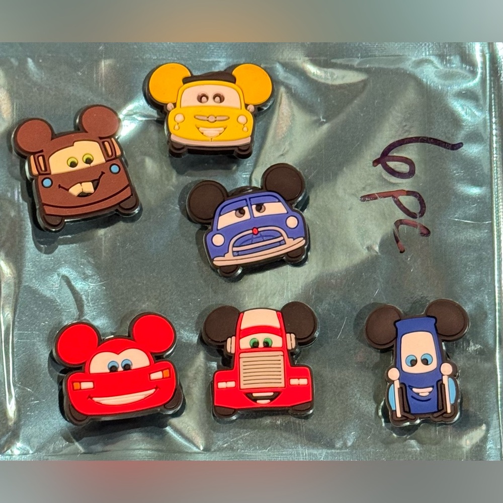 Disney Cars w/Mickey Mouse Ears 5pc Shoe Charm Set NWOT